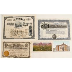 Mining Stock & Ephemera Lot with Rare Missouri Mining Company