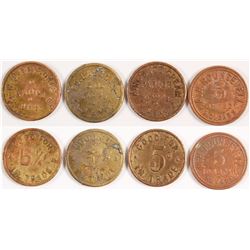 Four Different Tonopah, Nevada Tokens