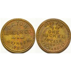 Caton Lumber Co. Token, Avinger, TX