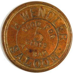 H. Wendler Saloon Token, Boerne, TX