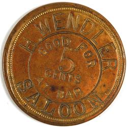 H. Wendler Saloon Token, Boerne, TX