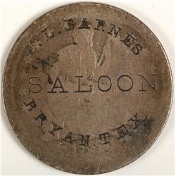 JL Barnes Saloon Token, Bryan, TX