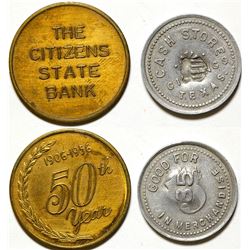 Citizens State Bank, Cash Store Tokens, Giddings, TX