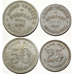 Maund Lumber Company Tokens, Hemphill, TX