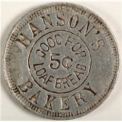 Hanson's Bakery Token, Sherman, TX