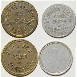 Wright-Herndon, American Legion Tokens, Sweetwater, TX