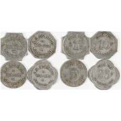 CH Schmidt Tokens, Winchester, TX, 5 Denominations