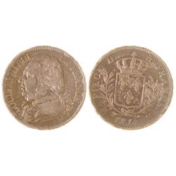 Louis XVIII Five Franc Silver