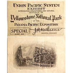 Ticket for the Yellowstone National Park Exhibit at PPIE