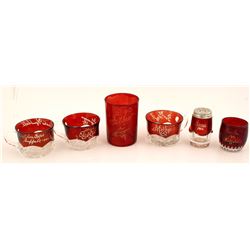 Pan American Expo Ruby Cut Glass Souvenirs