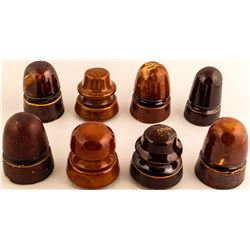 8 Brown Ceramic Insulators