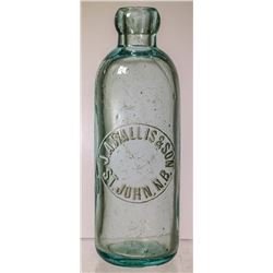 J.A. Wallis and Son Soda Bottle, St. John, New Brunswick