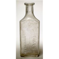 Chas. E. Weck Drug Bottle, Riverside, California