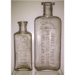 James Topley and Knott & Sons Druggist Drug Bottles, Vallejo, California