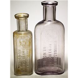 Two Osburn & Shoemaker Apothecaries Bottles, Reno, Nevada