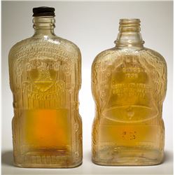 2 Carnival Glass Pint Bottles