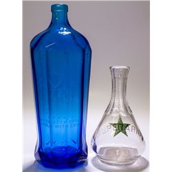 Clear Mini Whiskey Decanter and Cobalt Seltzer