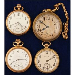 4 Vintage Illinois Pocket Watches