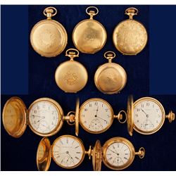 Five Vintage 14K Gold Pocket Watches