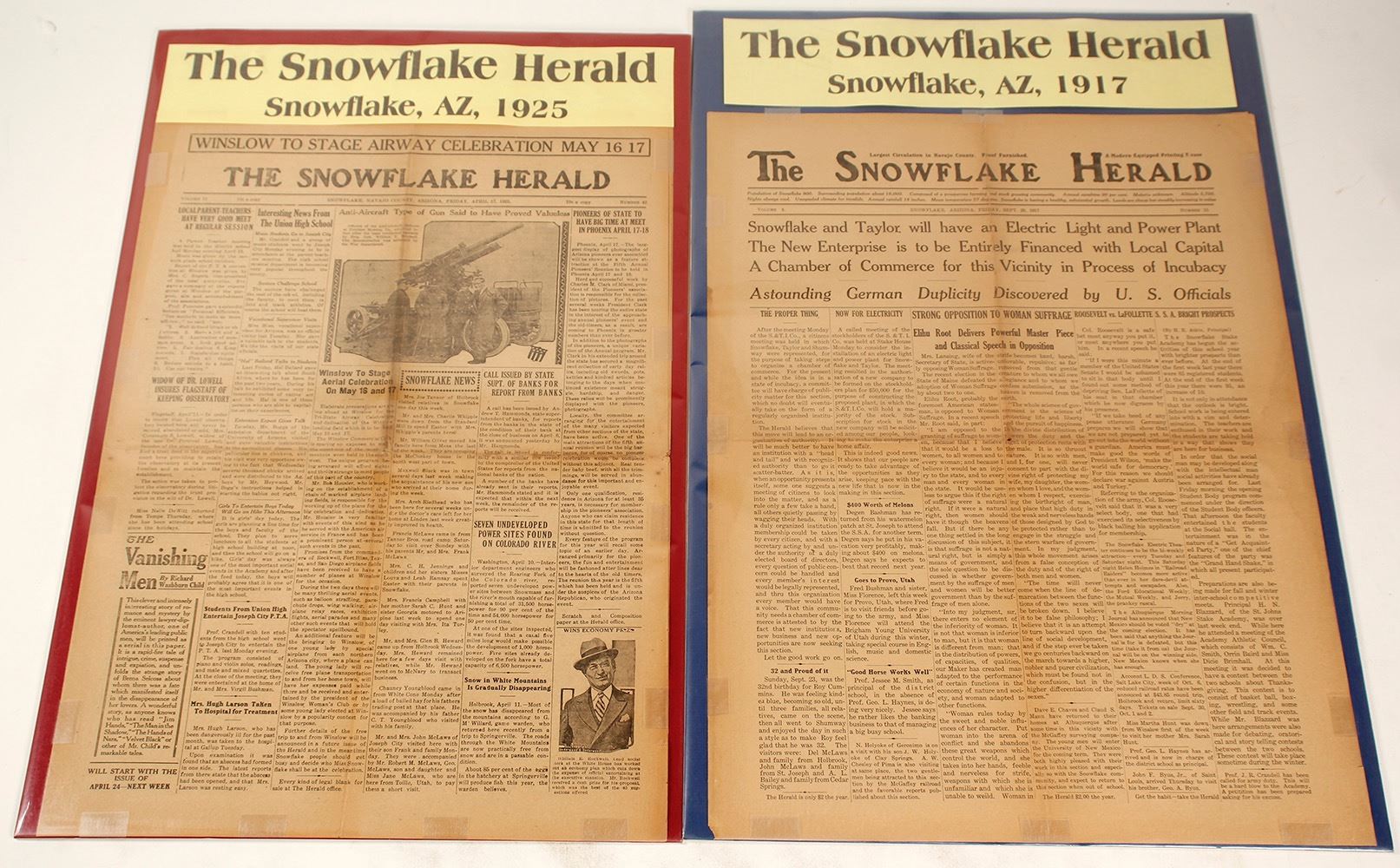 Arizona, The Snowflake Herald Newspaper Article (2) Holabird Western