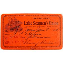 Lake Michigan Seaman's Union Card