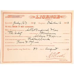 Virginia City, Montana Stage & Express Line License