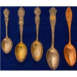 Five Montana Souvenir Spoons