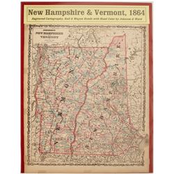 Map of  New Hampshire & Vermont