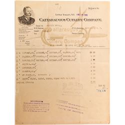 Cattaraugus Cutlery Company Billhead