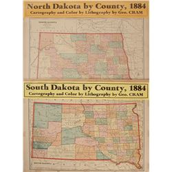 Maps of North and South Dakota