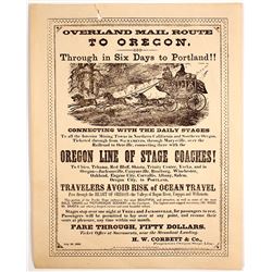 Portland Overland Mail Route Handbill Reprint