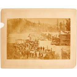 Large, Early Deadwood City Mounted Photo.