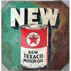 New Texaco Motor Oil Metal Sign