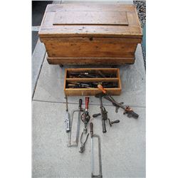 Carpenter's Tool chest of vintage tools