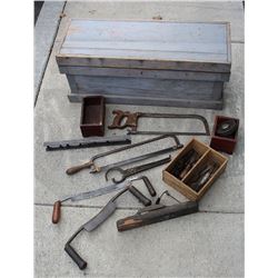 carpenter's tool chest with goodel-pratt spirit level