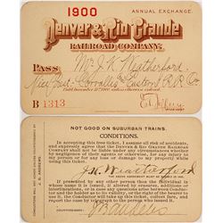 Denver & Rio Grande Railroad Pass, 1900