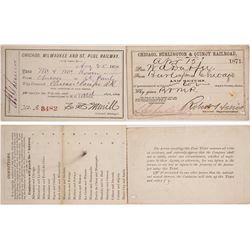Two 1870s Chicago Railroad Passes
