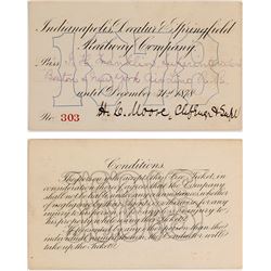 Indianapolis, Decatur & Springfield Railway Co. Pass, 1878