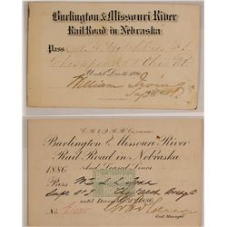 Burlington & Missouri River Railroad in Nebraska Passes (1876 & 1886)