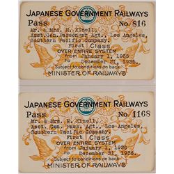 Two Japanese Government Railways Passes