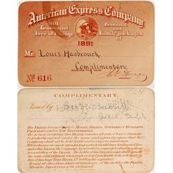 American Express Company Pass, 1891