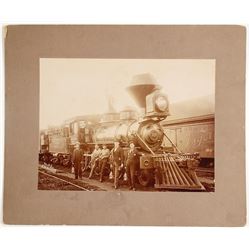 Mounted Photograph of Oregon & California Railroad Locomotive