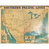 Image 1 : US Southern Pacific Railroad Wall Map, 1952