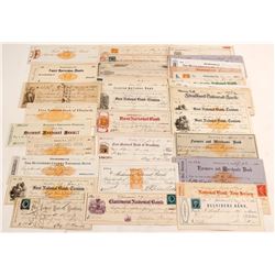 New Jersey Check Collection with a Nice Mix of Revenue and Adhesive Stamps