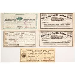 California c. 1870's-1881 Stocks (5)