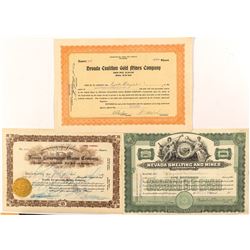 Nevada Mining Stock Certificates