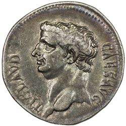 ROMAN EMPIRE: Claudius, 41-54 AD, AR cistophoric tetradrachm (11.25g), Ephesus. VF