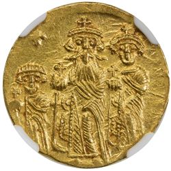 BYZANTINE EMPIRE: Heraclius, 610-641, AV solidus (4.48g), Constantinople. NGC AU