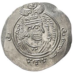 ARAB-SASANIAN: 'Abd Allah b. al-Zubayr, 680-692, AR drachm (4.15g), DA+P (Fasa), YE60. AU