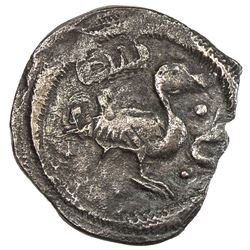 ARAB-SASANIAN: Anonymous, ca. 695-715, AE pashiz (0.84g), ST (Istakhr), ND. VF